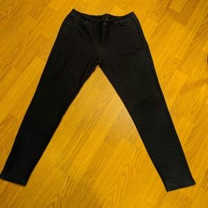 Blue faux jean leggings